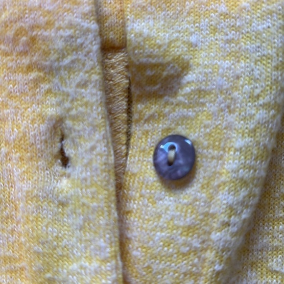 Spence Yellow Stretch Knit Button Down Flare Midi Dress Sz S - Picture 3 of 8